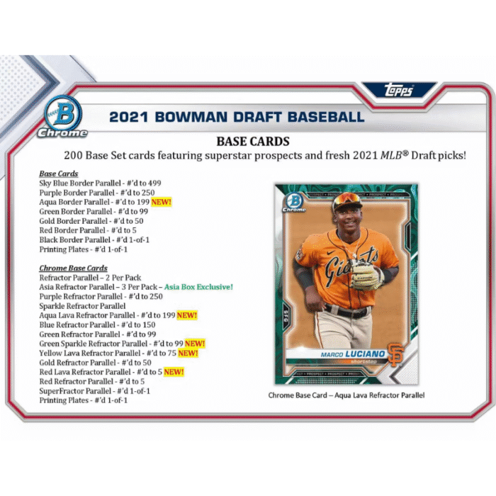 2021 BOWMAN DRAFT BASEBALL ASIAN EDITION