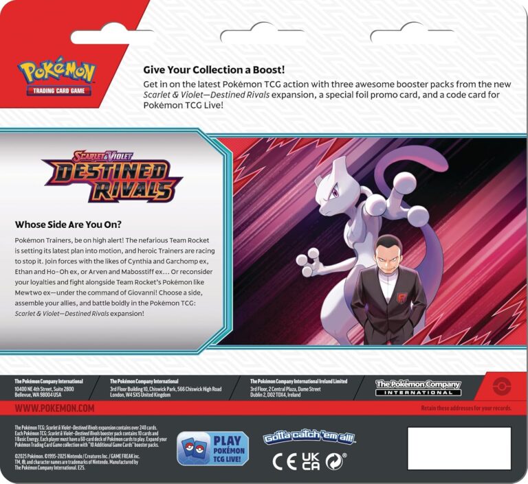 Pokémon TCG: Scarlet & Violet—Destined Rivals 3-Pack Blister – Zebstrika (3 Booster Packs & 1 Foil Promo Card)